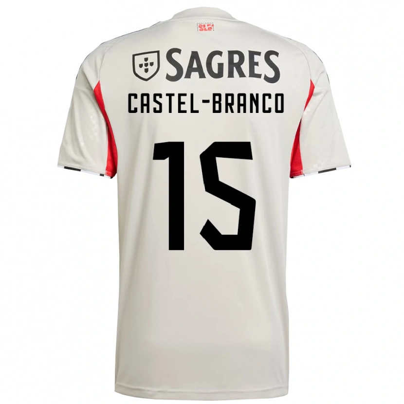 Danxen Män Diego Castel Branco #15 Benvit Röd Bortatröja Matchtröjor 2025/26 Tröjor T-Tröja