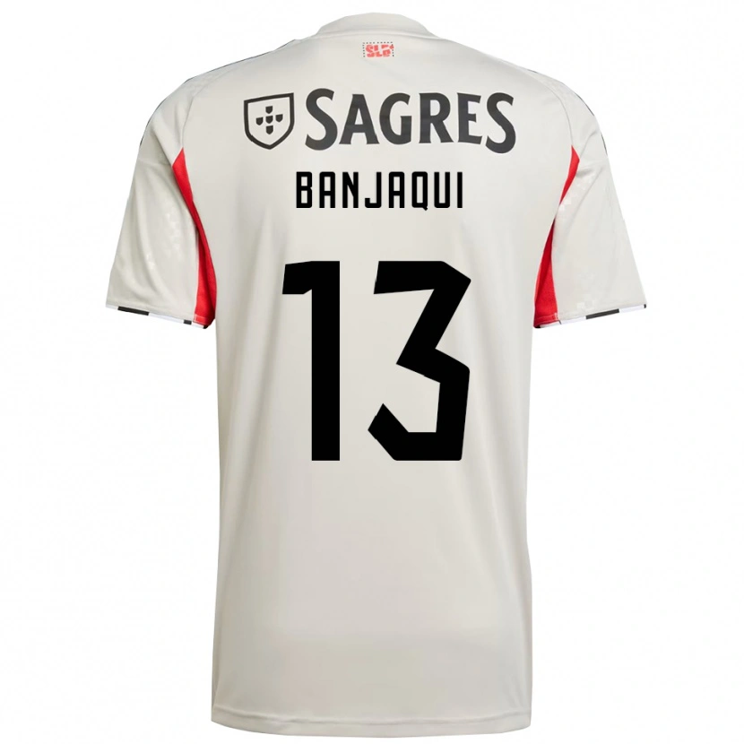 Danxen Män Daniel Banjaqui #13 Benvit Röd Bortatröja Matchtröjor 2025/26 Tröjor T-Tröja