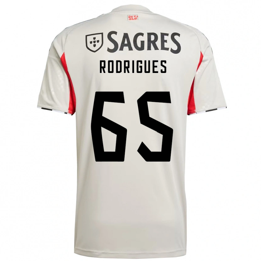 Danxen Män Rafael Rodrigues #65 Benvit Röd Bortatröja Matchtröjor 2025/26 Tröjor T-Tröja