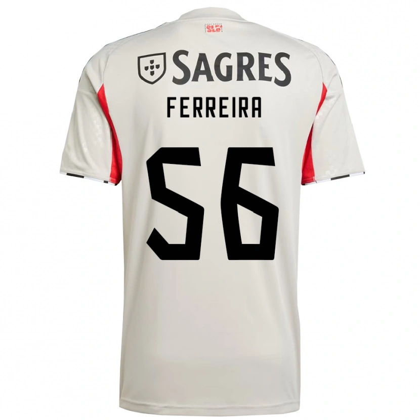 Danxen Män Martim Ferreira #56 Benvit Röd Bortatröja Matchtröjor 2025/26 Tröjor T-Tröja