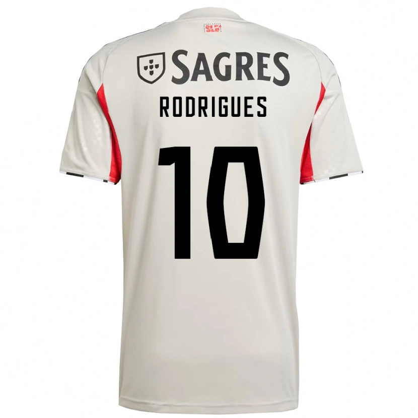 Danxen Män Tiago Rodrigues #10 Benvit Röd Bortatröja Matchtröjor 2025/26 Tröjor T-Tröja