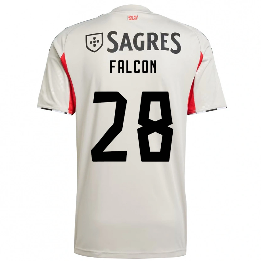 Danxen Män Andrea Falcón #28 Benvit Röd Bortatröja Matchtröjor 2025/26 Tröjor T-Tröja