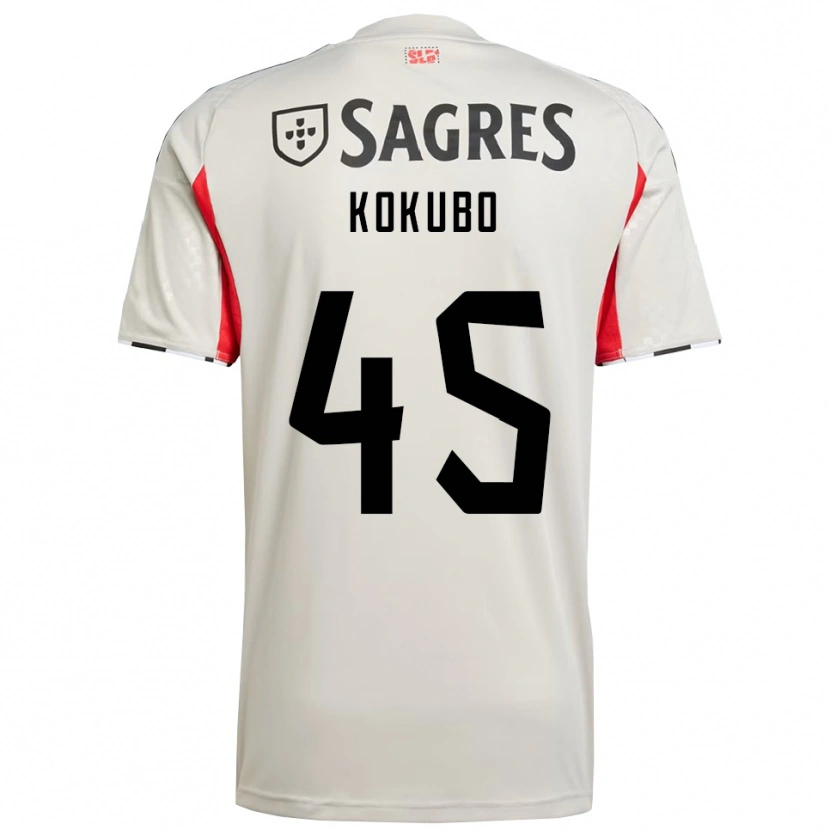 Danxen Män Leo Kokubo #45 Benvit Röd Bortatröja Matchtröjor 2025/26 Tröjor T-Tröja