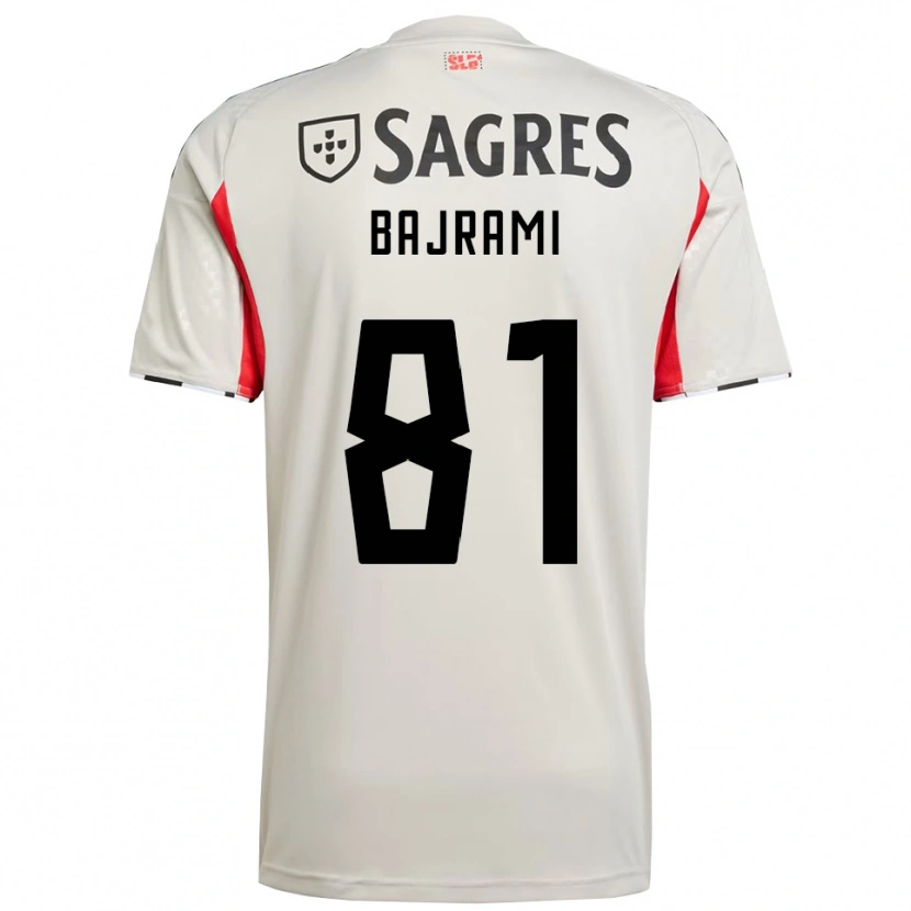 Danxen Män Adrian Bajrami #81 Benvit Röd Bortatröja Matchtröjor 2025/26 Tröjor T-Tröja