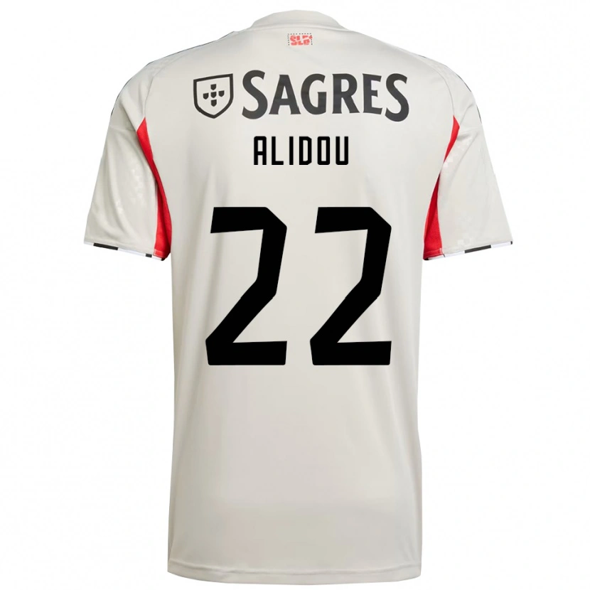 Danxen Män Marie-Yasmine Alidou #22 Benvit Röd Bortatröja Matchtröjor 2025/26 Tröjor T-Tröja