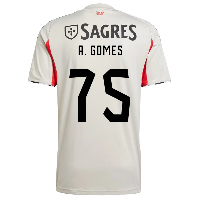Danxen Män André Gomes #75 Benvit Röd Bortatröja Matchtröjor 2025/26 Tröjor T-Tröja