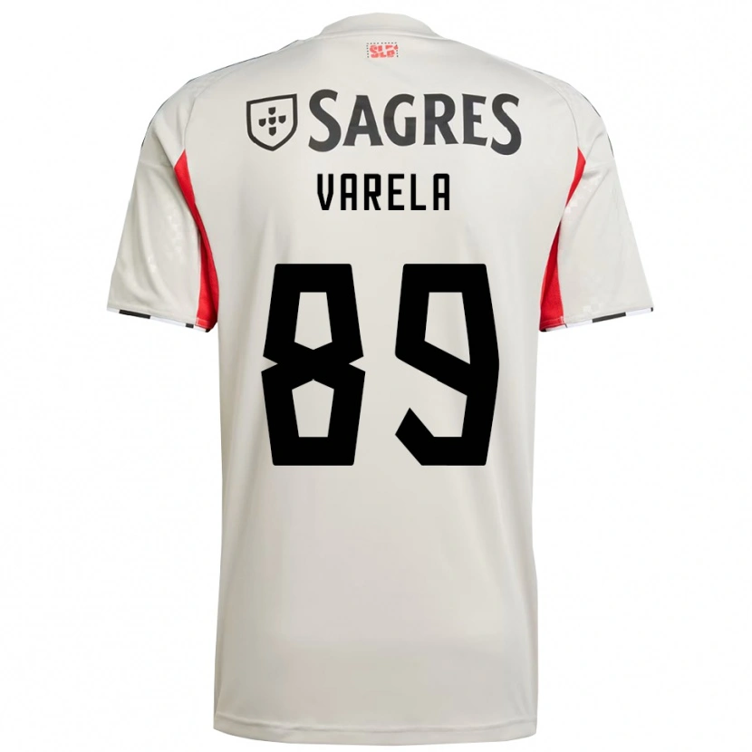 Danxen Män Gustavo Varela #89 Benvit Röd Bortatröja Matchtröjor 2025/26 Tröjor T-Tröja