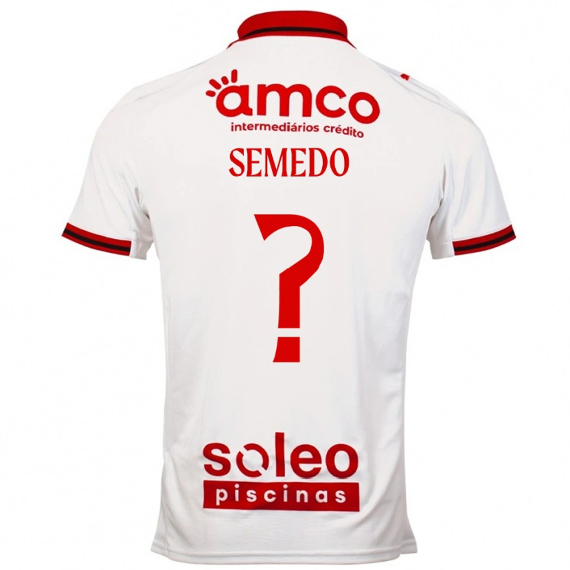 Danxen Män Nuno Semedo #0 Vit Röd Bortatröja Matchtröjor 2025/26 Tröjor T-Tröja