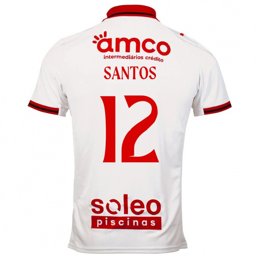 Danxen Män Matheus Santos #12 Vit Röd Bortatröja Matchtröjor 2025/26 Tröjor T-Tröja
