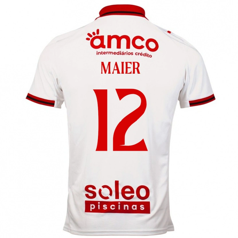 Danxen Män Merse Maier #12 Vit Röd Bortatröja Matchtröjor 2025/26 Tröjor T-Tröja