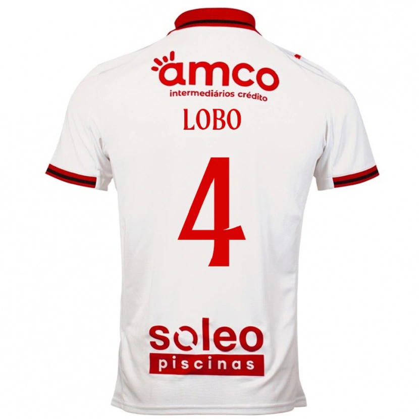 Danxen Män Diogo Lobo #4 Vit Röd Bortatröja Matchtröjor 2025/26 Tröjor T-Tröja
