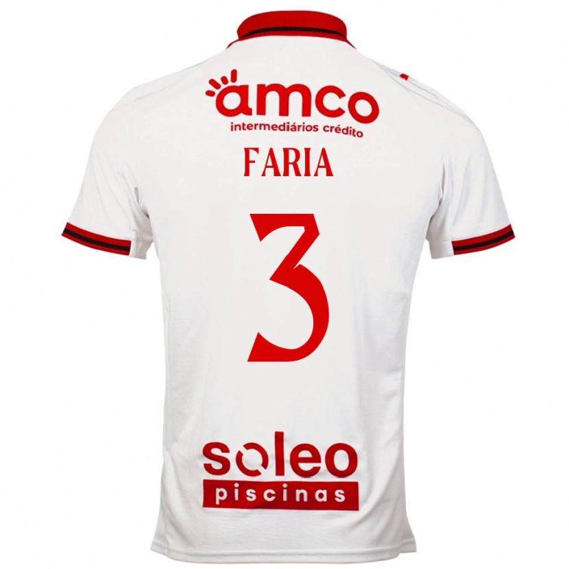 Danxen Män Hélder Faria #3 Vit Röd Bortatröja Matchtröjor 2025/26 Tröjor T-Tröja