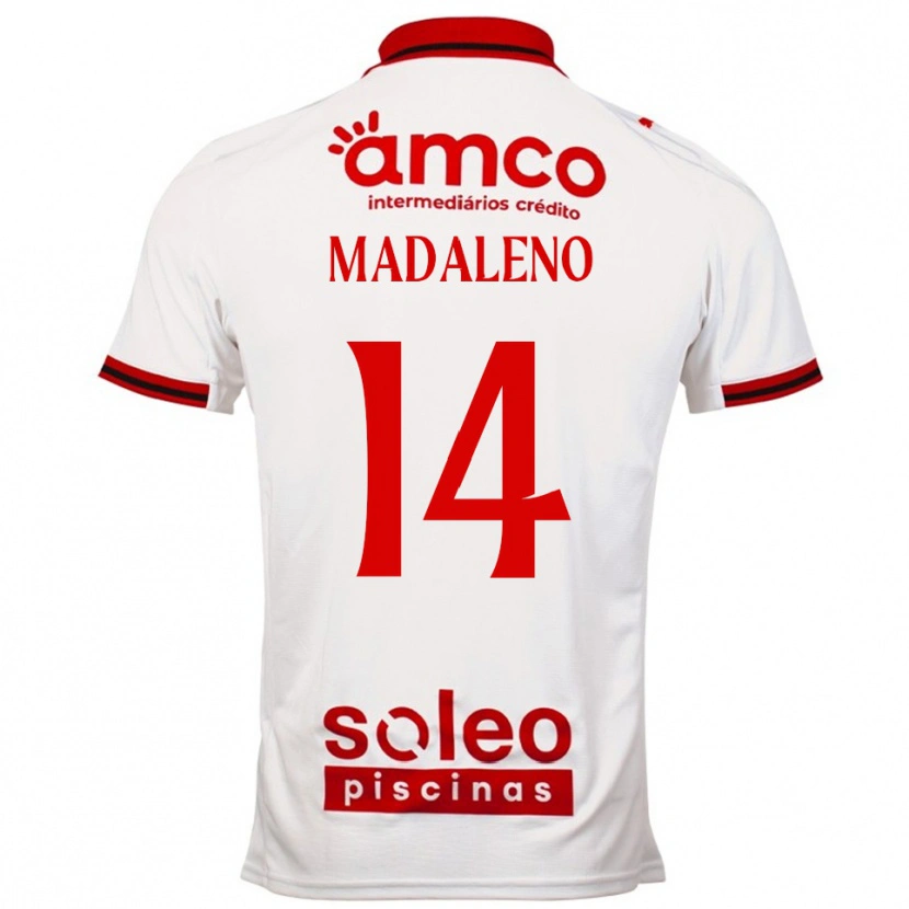 Danxen Män Diogo Madaleno #14 Vit Röd Bortatröja Matchtröjor 2025/26 Tröjor T-Tröja