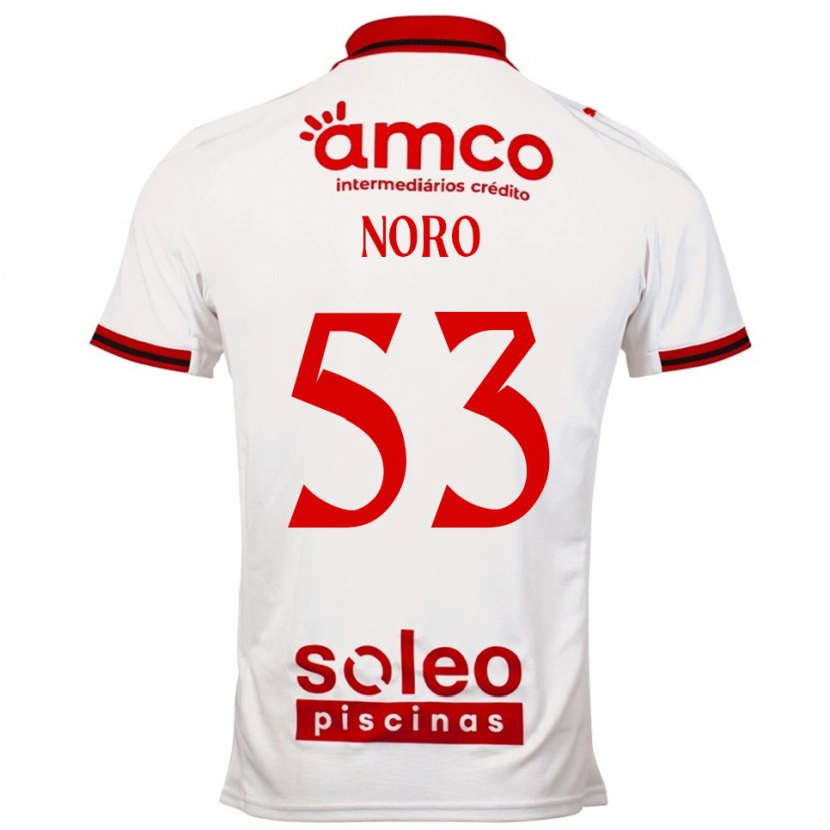 Danxen Män Jonatás Noro #53 Vit Röd Bortatröja Matchtröjor 2025/26 Tröjor T-Tröja