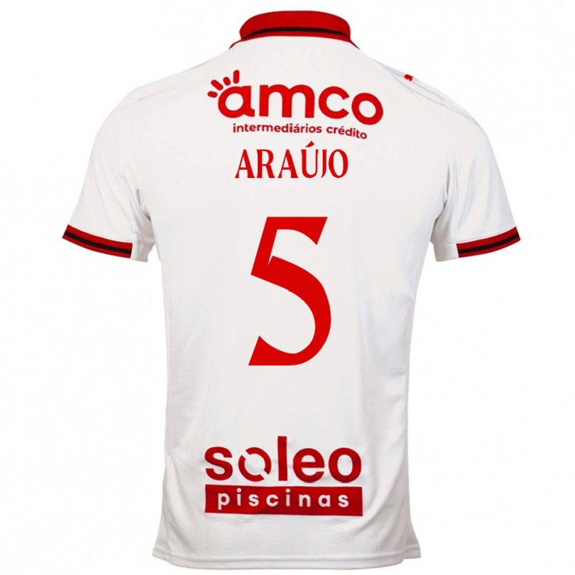 Danxen Män Matheus Araújo #5 Vit Röd Bortatröja Matchtröjor 2025/26 Tröjor T-Tröja
