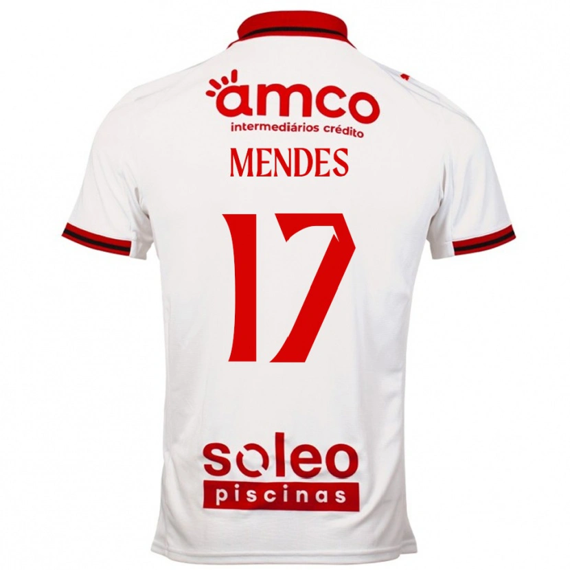 Danxen Män Joe Mendes #17 Vit Röd Bortatröja Matchtröjor 2025/26 Tröjor T-Tröja