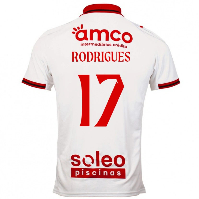 Danxen Män Tânia Rodrigues #17 Vit Röd Bortatröja Matchtröjor 2025/26 Tröjor T-Tröja