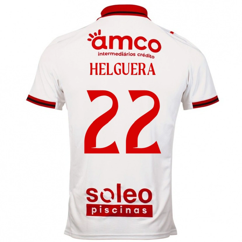 Danxen Män Thiago Helguera #22 Vit Röd Bortatröja Matchtröjor 2025/26 Tröjor T-Tröja