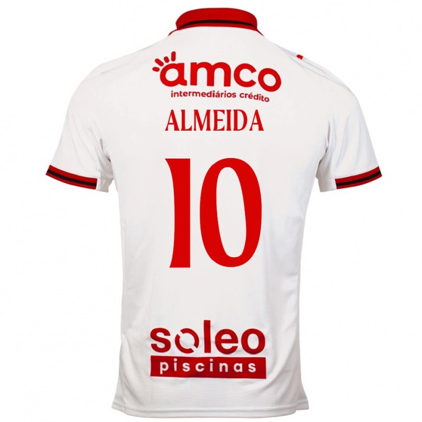 Danxen Män Vitória Almeida #10 Vit Röd Bortatröja Matchtröjor 2025/26 Tröjor T-Tröja