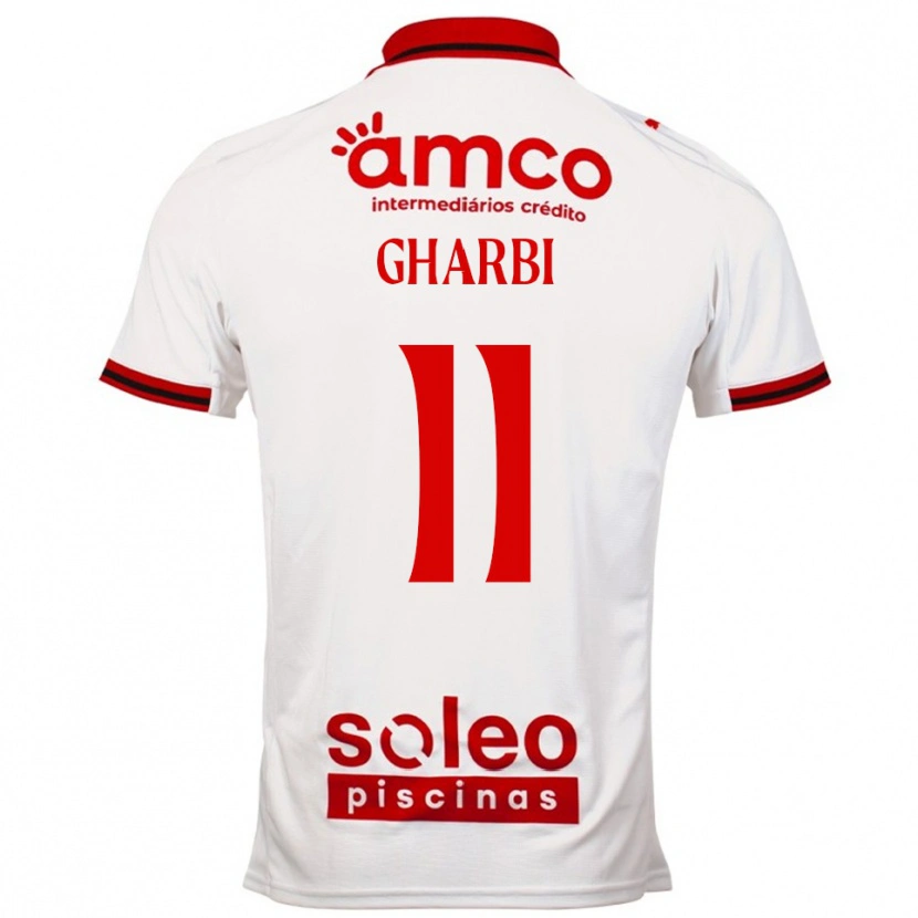 Danxen Män Ismaël Gharbi #11 Vit Röd Bortatröja Matchtröjor 2025/26 Tröjor T-Tröja