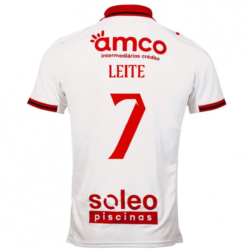 Danxen Män Afonso Leite #7 Vit Röd Bortatröja Matchtröjor 2025/26 Tröjor T-Tröja