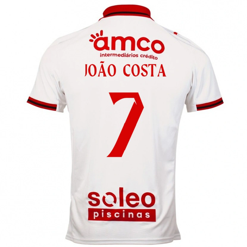 Danxen Män João Costa #7 Vit Röd Bortatröja Matchtröjor 2025/26 Tröjor T-Tröja