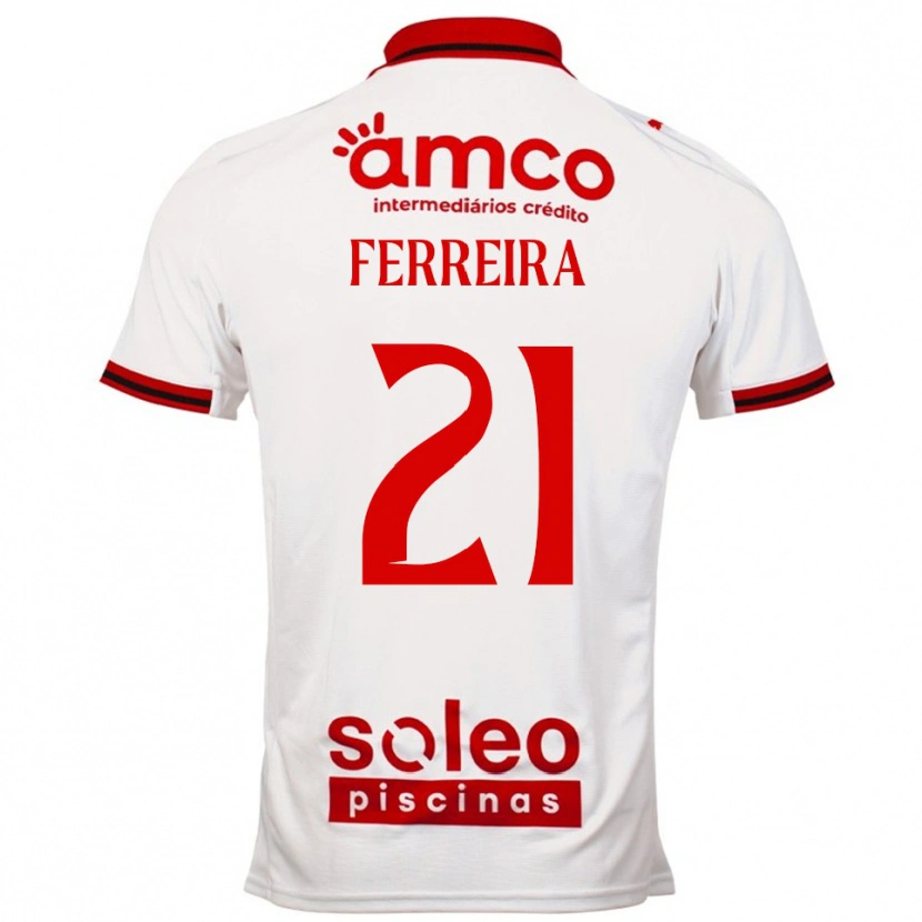 Danxen Män Ana Carolina Ferreira #21 Vit Röd Bortatröja Matchtröjor 2025/26 Tröjor T-Tröja