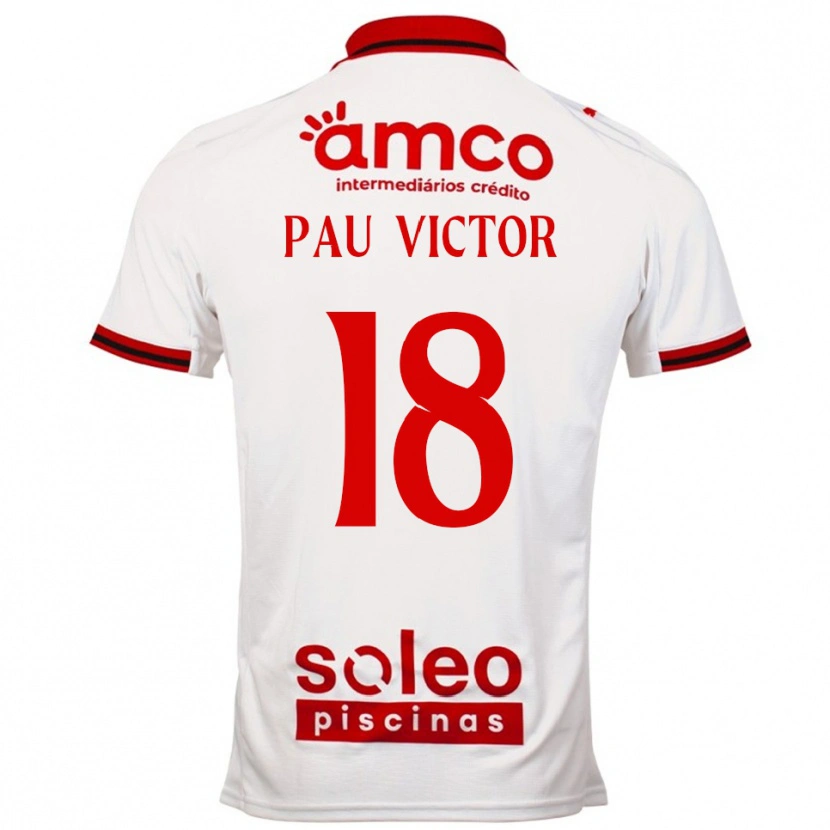 Danxen Män Pau Víctor #18 Vit Röd Bortatröja Matchtröjor 2025/26 Tröjor T-Tröja