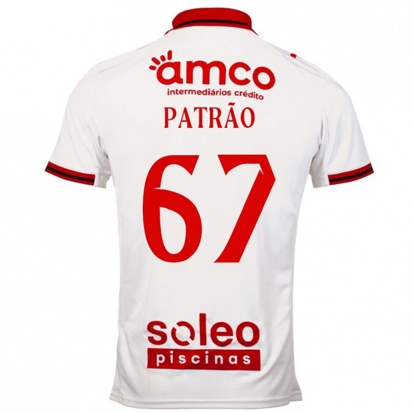 Danxen Män Afonso Patrão #67 Vit Röd Bortatröja Matchtröjor 2025/26 Tröjor T-Tröja
