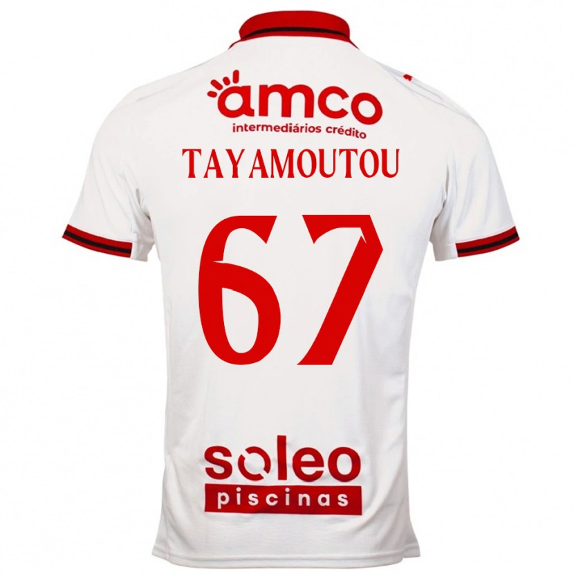 Danxen Män Enzo Tayamoutou #67 Vit Röd Bortatröja Matchtröjor 2025/26 Tröjor T-Tröja