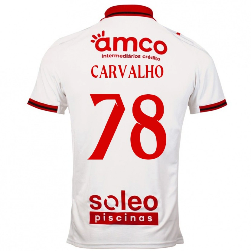 Danxen Män João Carvalho #78 Vit Röd Bortatröja Matchtröjor 2025/26 Tröjor T-Tröja