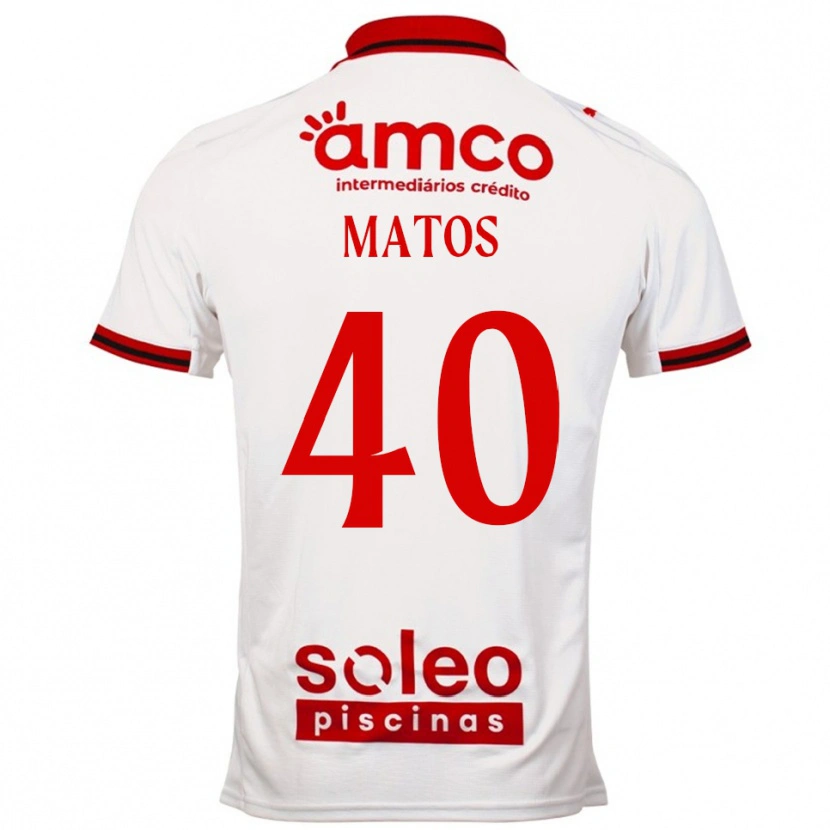 Danxen Män João Matos #40 Vit Röd Bortatröja Matchtröjor 2025/26 Tröjor T-Tröja
