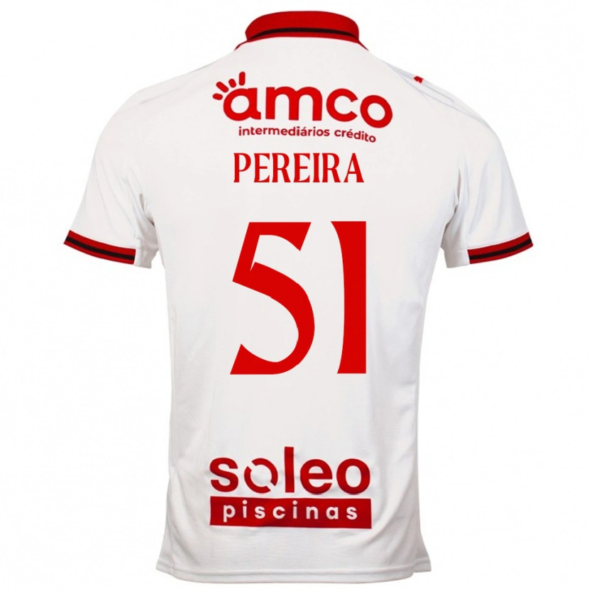 Danxen Män Evy Pereira #51 Vit Röd Bortatröja Matchtröjor 2025/26 Tröjor T-Tröja