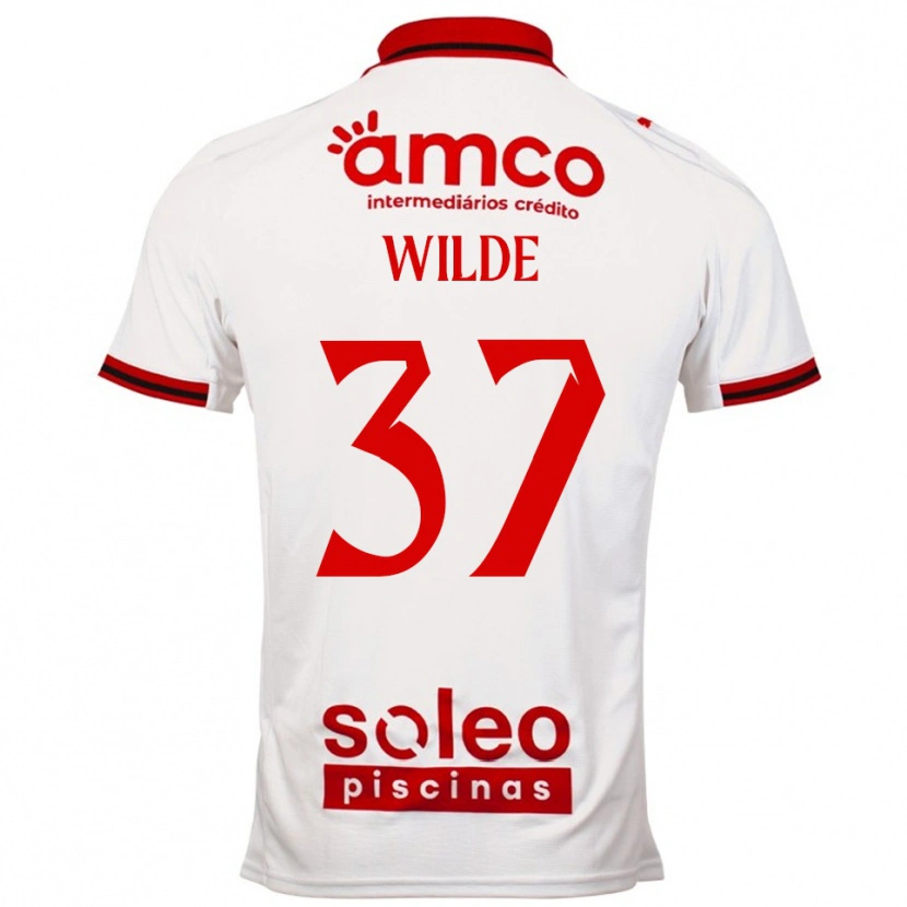 Danxen Män Manjou Wilde #37 Vit Röd Bortatröja Matchtröjor 2025/26 Tröjor T-Tröja