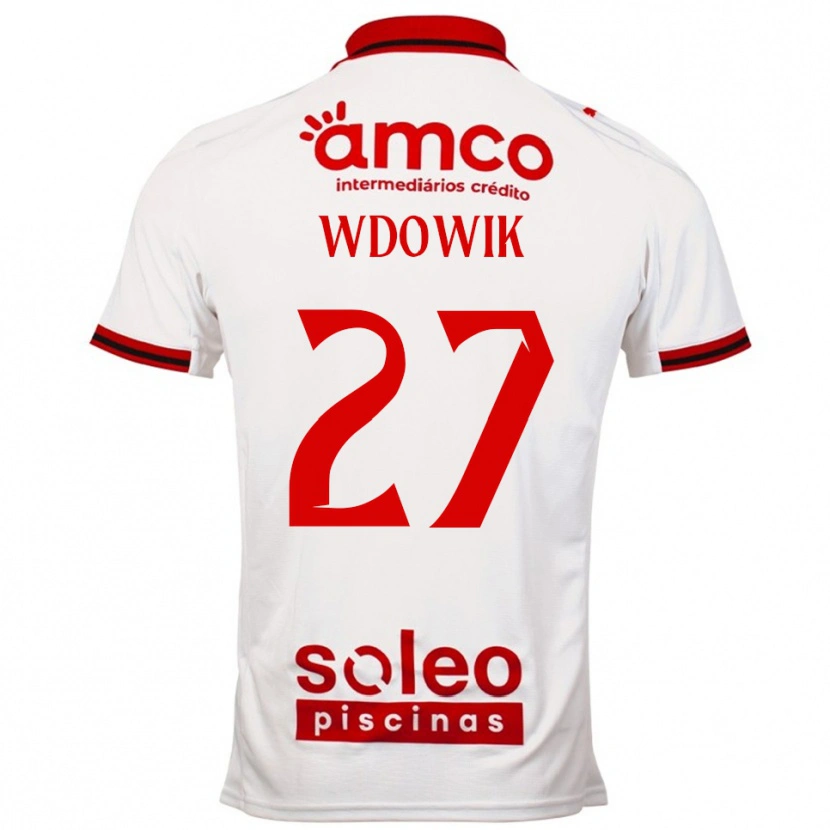 Danxen Män Bartlomiej Wdowik #27 Vit Röd Bortatröja Matchtröjor 2025/26 Tröjor T-Tröja
