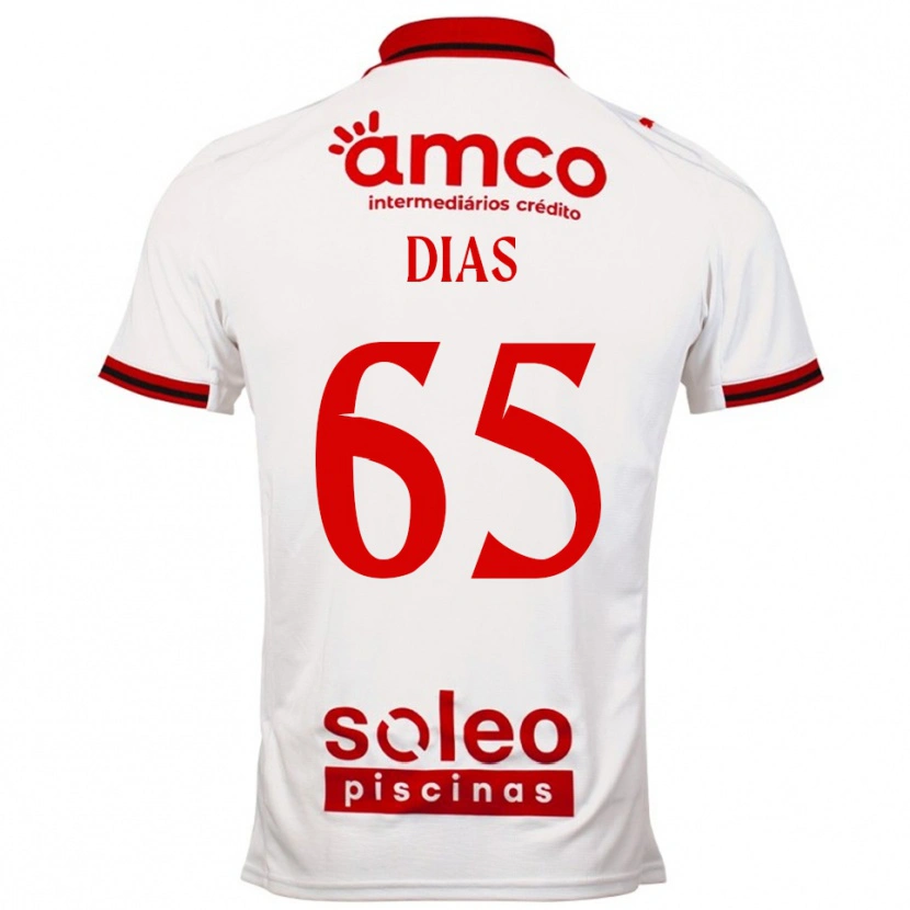 Danxen Män Leandro Dias #65 Vit Röd Bortatröja Matchtröjor 2025/26 Tröjor T-Tröja