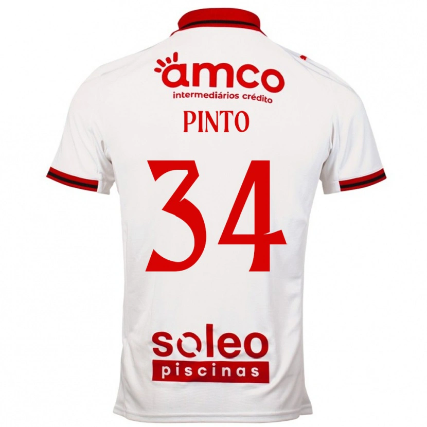 Danxen Män Ana Pinto #34 Vit Röd Bortatröja Matchtröjor 2025/26 Tröjor T-Tröja