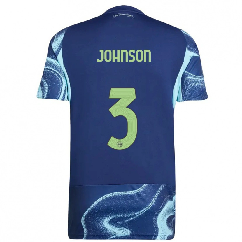 Danxen Män Jinairo Johnson #3 Marinblå Himmelsblå Bortatröja Matchtröjor 2025/26 Tröjor T-Tröja