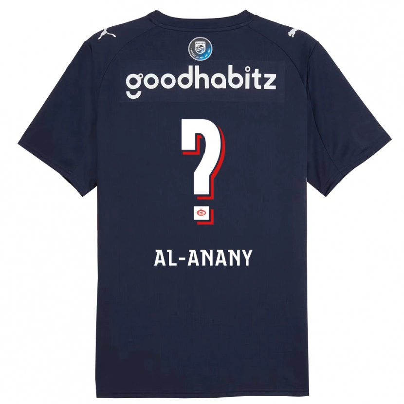 Danxen Män Yousif Al-Anany #0 Marinblå Vit Bortatröja Matchtröjor 2025/26 Tröjor T-Tröja
