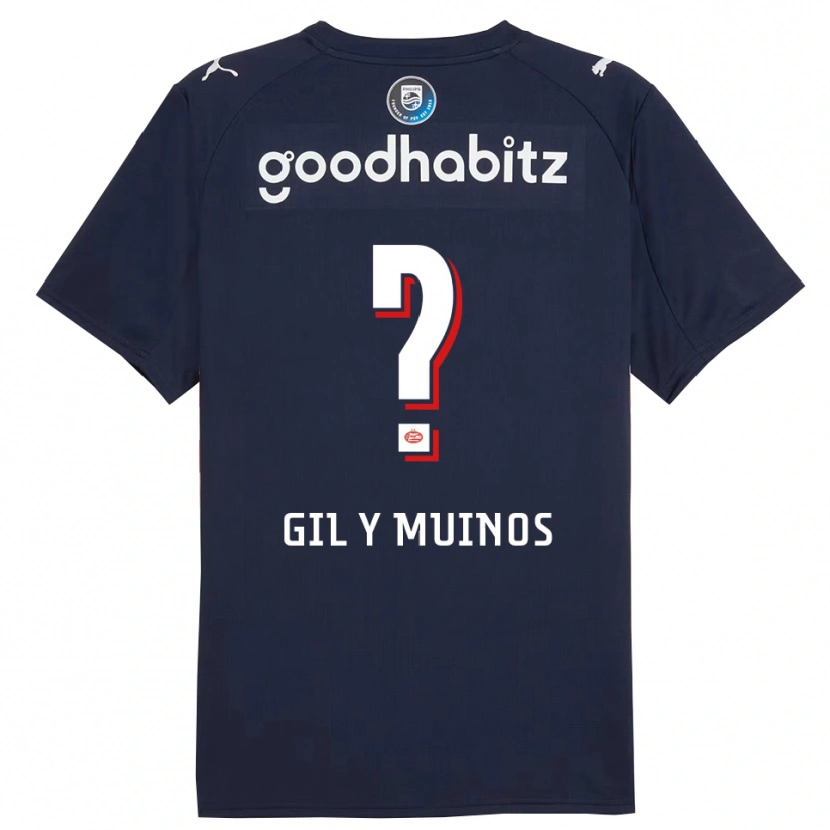 Danxen Män Yael Gil Y Muinos #0 Marinblå Vit Bortatröja Matchtröjor 2025/26 Tröjor T-Tröja