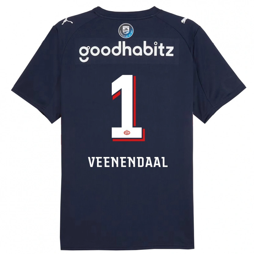 Danxen Män Sari Van Veenendaal #1 Marinblå Vit Bortatröja Matchtröjor 2025/26 Tröjor T-Tröja