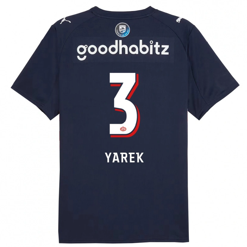 Danxen Män Yarek Gasiorowski #3 Marinblå Vit Bortatröja Matchtröjor 2025/26 Tröjor T-Tröja
