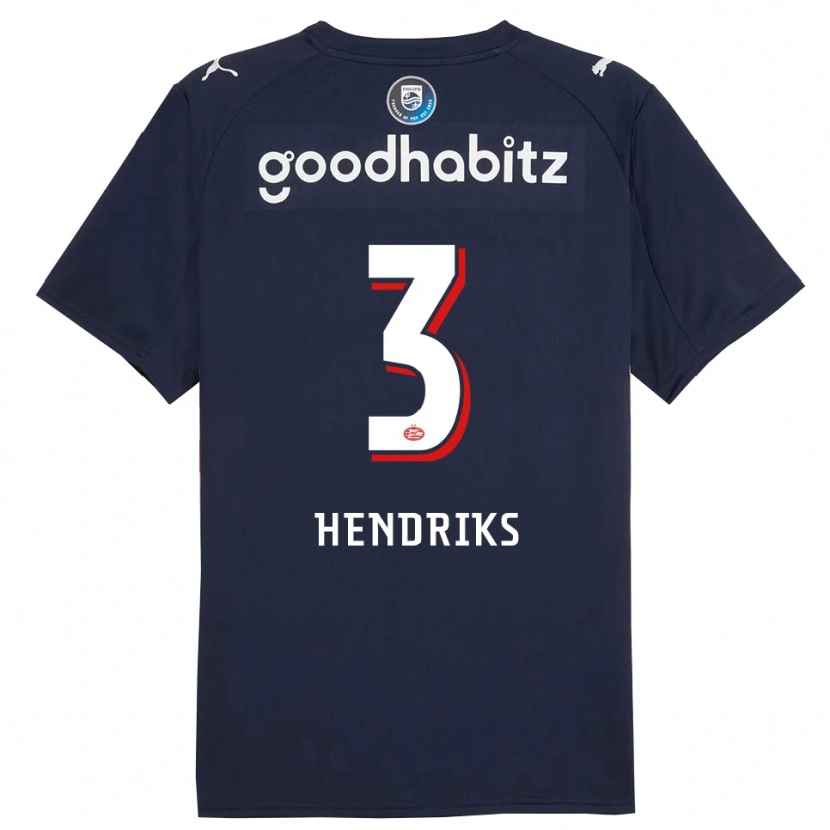 Danxen Män Gwyneth Hendriks #3 Marinblå Vit Bortatröja Matchtröjor 2025/26 Tröjor T-Tröja
