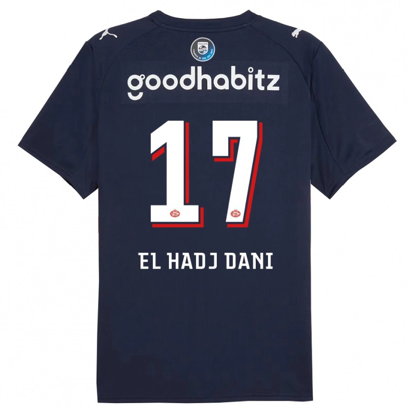 Danxen Män Soudais El Hadj Dani #17 Marinblå Vit Bortatröja Matchtröjor 2025/26 Tröjor T-Tröja