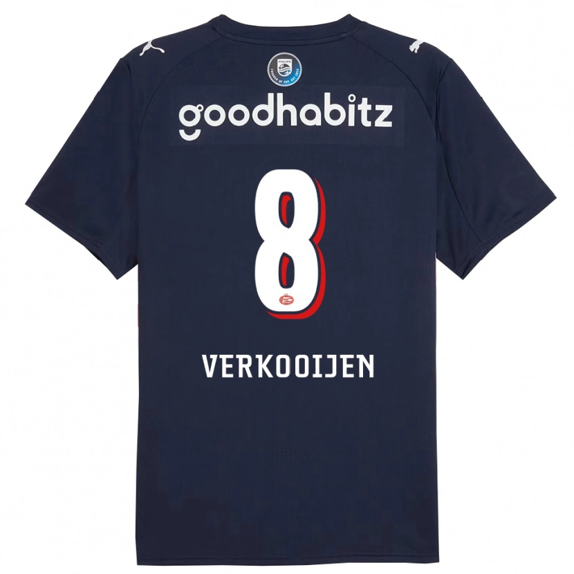 Danxen Män Nicolas Verkooijen #8 Marinblå Vit Bortatröja Matchtröjor 2025/26 Tröjor T-Tröja