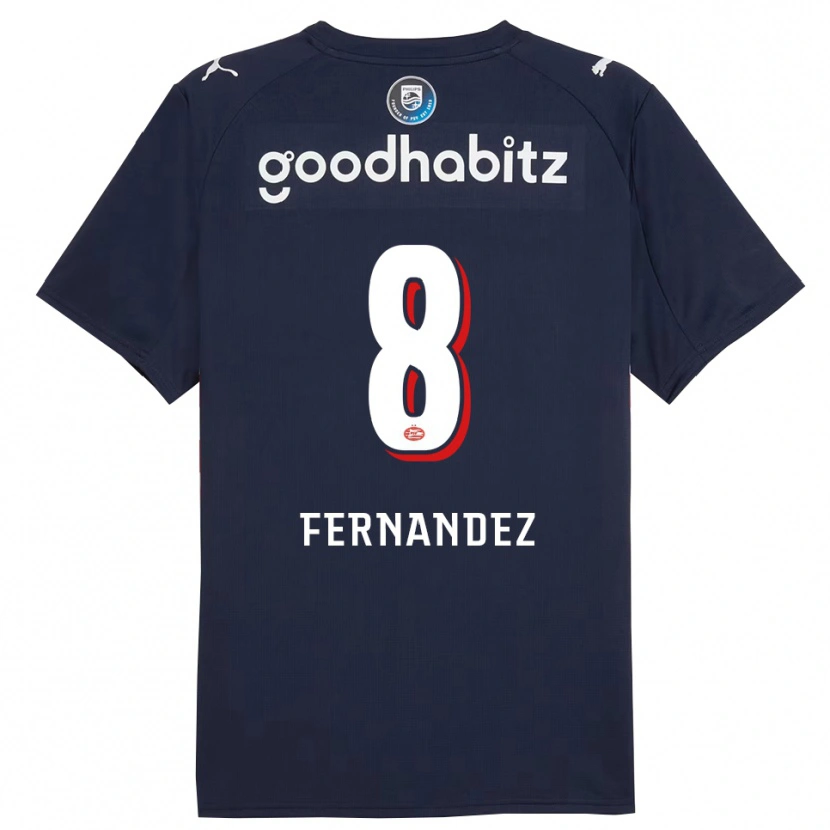 Danxen Män Noah Fernandez #8 Marinblå Vit Bortatröja Matchtröjor 2025/26 Tröjor T-Tröja