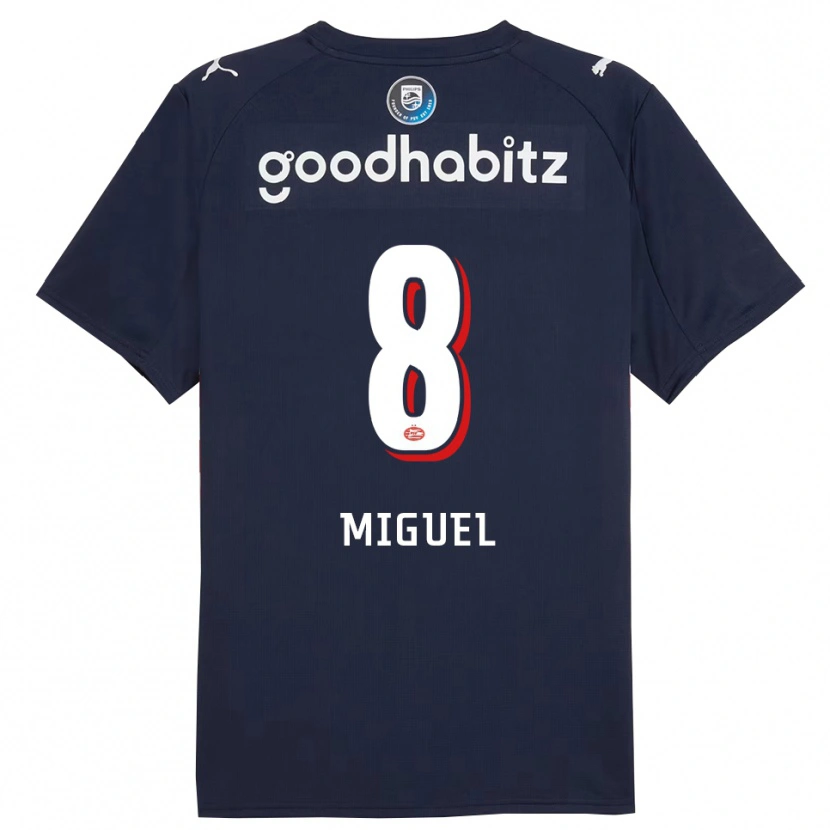 Danxen Män Yani Miguel #8 Marinblå Vit Bortatröja Matchtröjor 2025/26 Tröjor T-Tröja