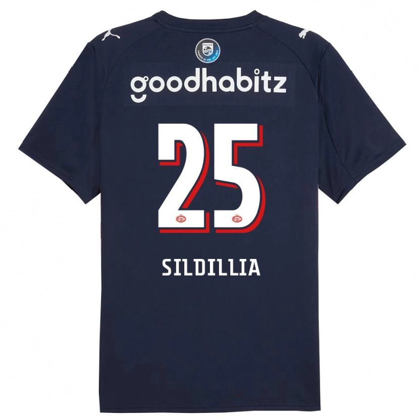 Danxen Män Kiliann Sildillia #25 Marinblå Vit Bortatröja Matchtröjor 2025/26 Tröjor T-Tröja