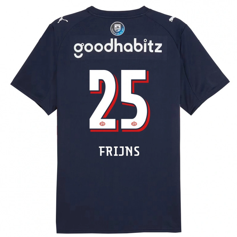 Danxen Män Emma Frijns #25 Marinblå Vit Bortatröja Matchtröjor 2025/26 Tröjor T-Tröja