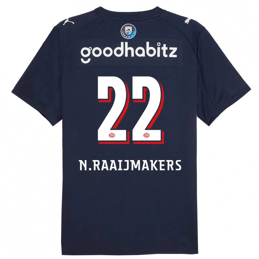 Danxen Män Niels Raaijmakers #22 Marinblå Vit Bortatröja Matchtröjor 2025/26 Tröjor T-Tröja